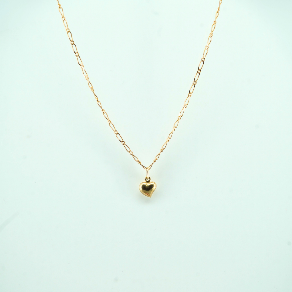 Fine Chain and Puffy Heart Pendant