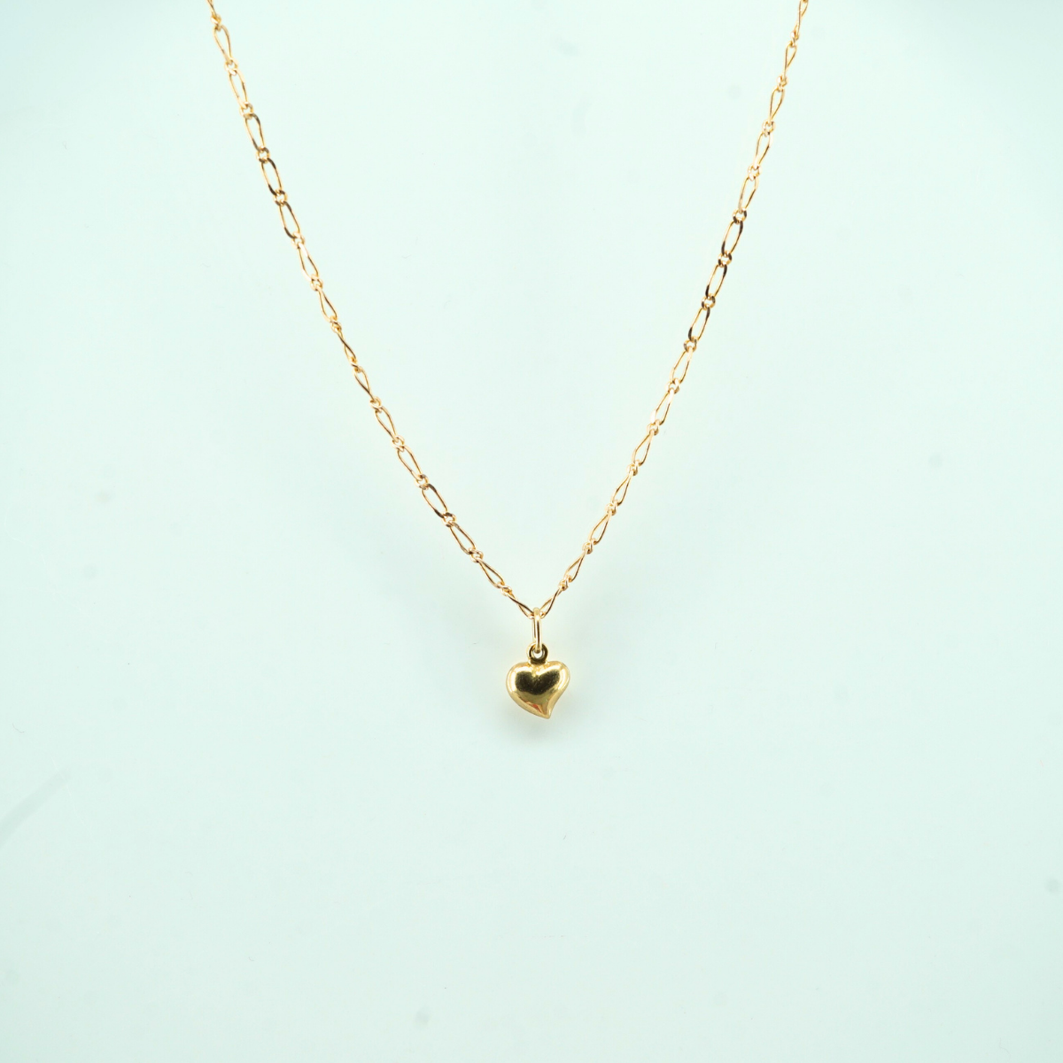 Fine Chain and Puffy Heart Pendant