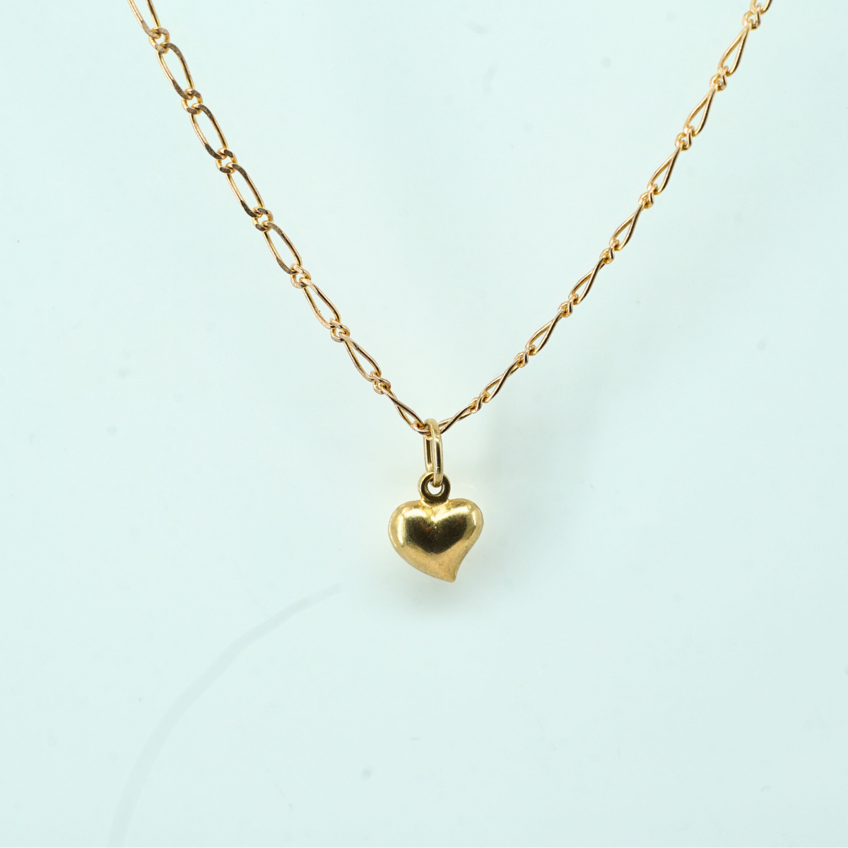Fine Chain and Puffy Heart Pendant