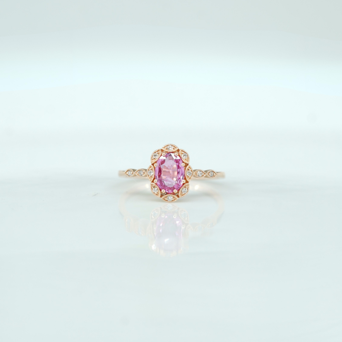 Pink Sapphire Evil Eye Ring