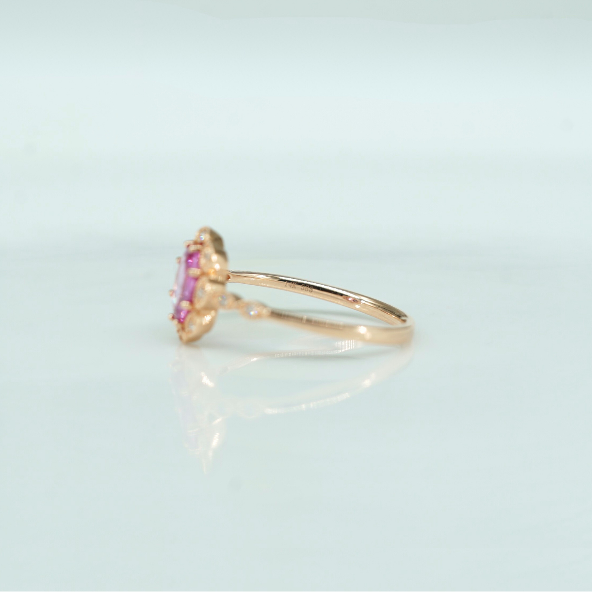 Pink Sapphire Evil Eye Ring