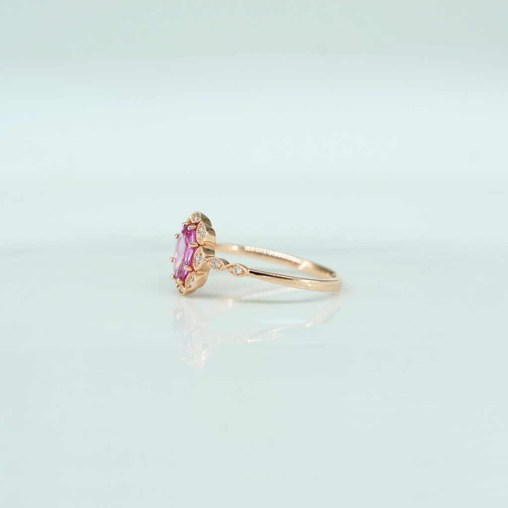 All Eyes Pink Sapphire Ring