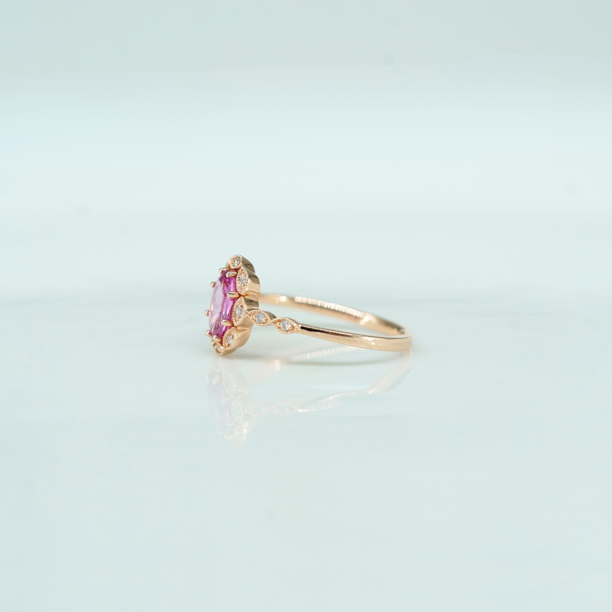 Pink Sapphire Evil Eye Ring