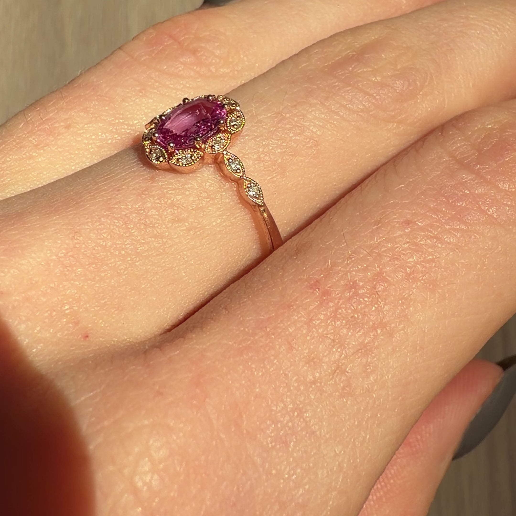 All Eyes Pink Sapphire Ring
