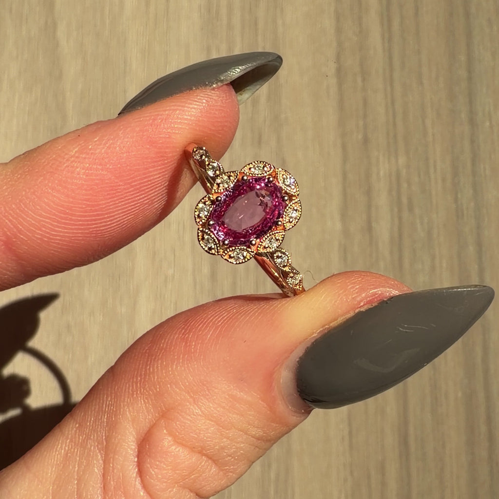 All Eyes Pink Sapphire Ring